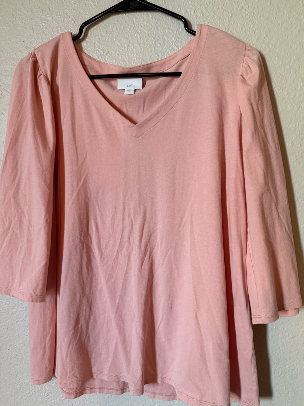 J. Jill Pink V-Neck Long Sleeve Top Size S